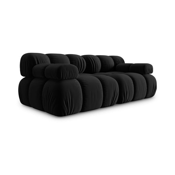 Czarna aksamitna sofa 188 cm Bellis – Micadoni Home-image-3