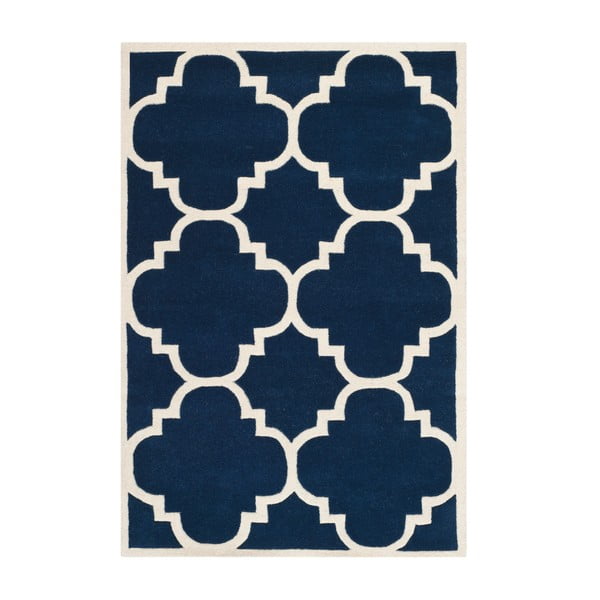 Ciemnoniebieski wełniany dywan Safavieh Greenwich, 182x121 cm