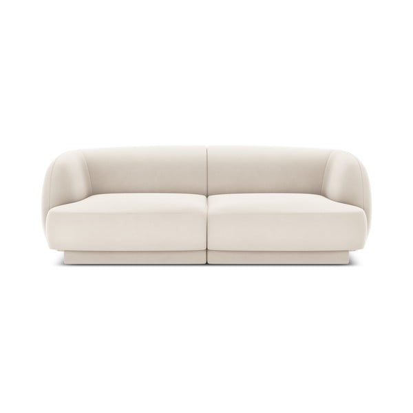 Beżowa aksamitna sofa 184 cm Miley − Micadoni Home