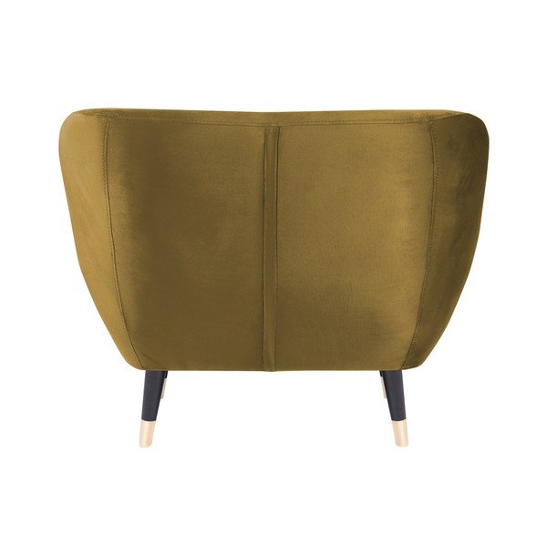 Musztardowy fotel z czarnymi nogami Mazzini Sofas Amelie-image-4