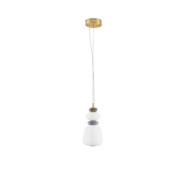 Biała/w kolorze złota metalowa lampa wisząca LED ze ściemniaczem z porcelanowym kloszem/ze szklanym kloszem ø 17 cm Palo – Nova Luce