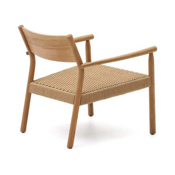 Fotel z plecionką w jasnym naturalnym kolorze Yalia – Kave Home-image-4