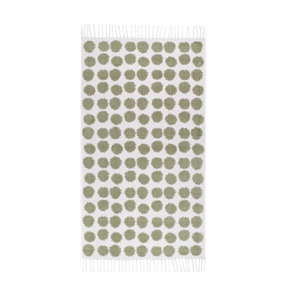 Zielono-biały dywan Roomblush Fluff, 80x140 cm