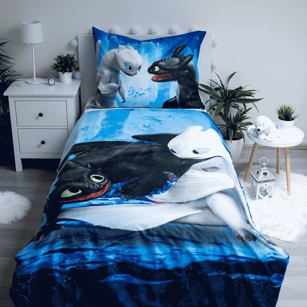 Dziecięca pościel jednoosobowa z mirowłókna 140x200 cm How to Train Your Dragon – Jerry Fabrics-image-1