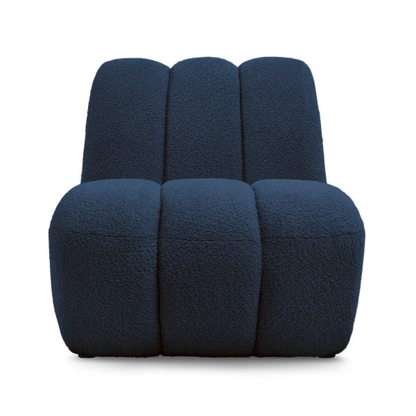 Ciemnoniebieski fotel z materiału bouclé Janissaire – Bobochic Paris-image-3