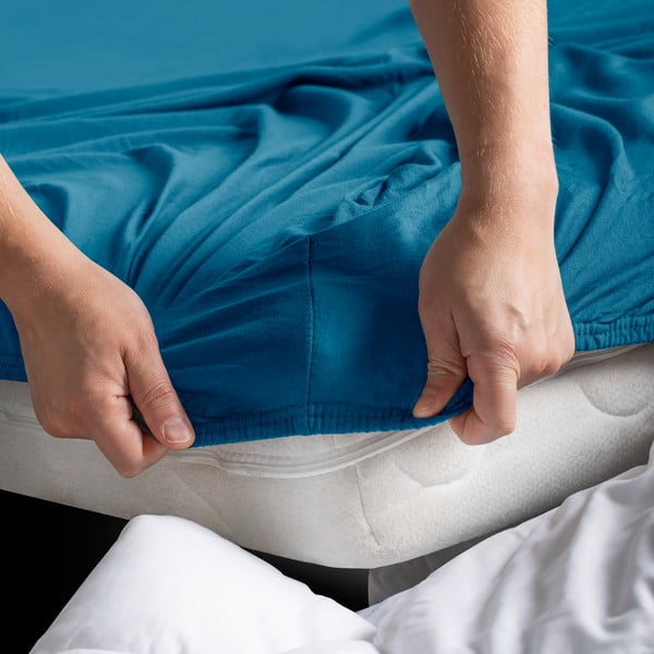 Morskie dżersejowe prześcieradło z gumką 140x200 cm Amber – Restilo-image-3