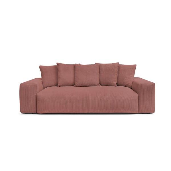 Jasnoróżowa sztruksowa sofa 280 cm Voltaire – Bobochic Paris