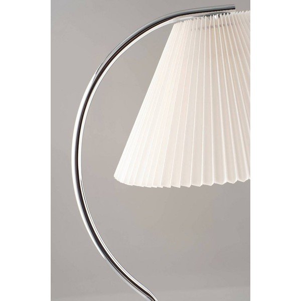 Biała/w kolorze srebra z połyskiem tekstylna lampa stojąca (wysokość 165 cm) Celie – Jotex-image-3