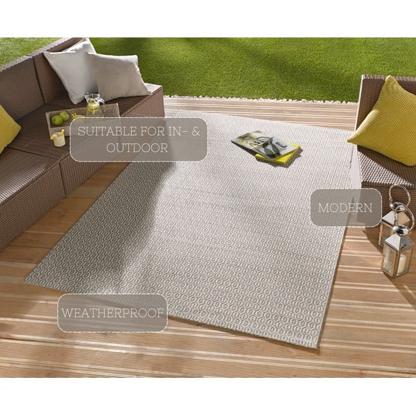 Szary dywan odpowiedni na zewnątrz NORTHRUGS Coin, 80x150 cm-image-3