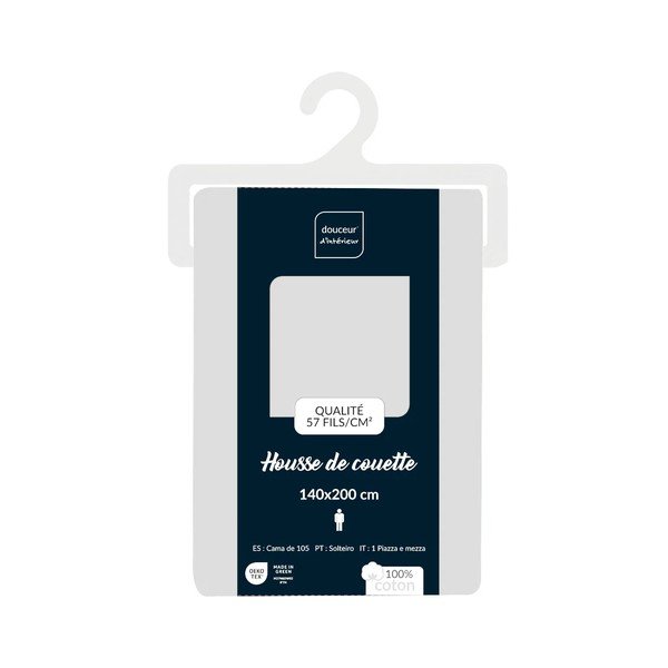 Biała bawełniana pościel jednoosobowa 140x200 cm Lina – douceur d'intérieur-image-2