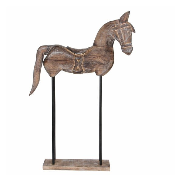 Dekoracyjny koń z drewna mangowca Mica Sculpture, 36x60 cm