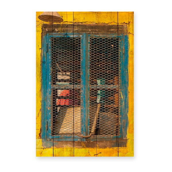 Tabliczka drewniana Really Nice Things Yellow Window, 40x60 cm