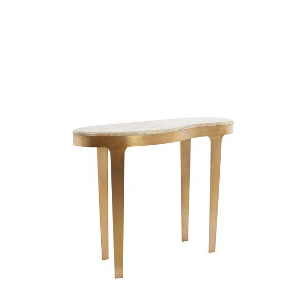 Konsola z marmurowym blatem w kolorze brązu/szarobrązowa 40x110 cm Giulio – Light & Living-image-3