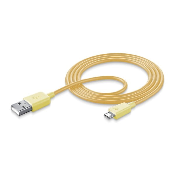 Żółty kabel Style&Color Cellularline z microUSB