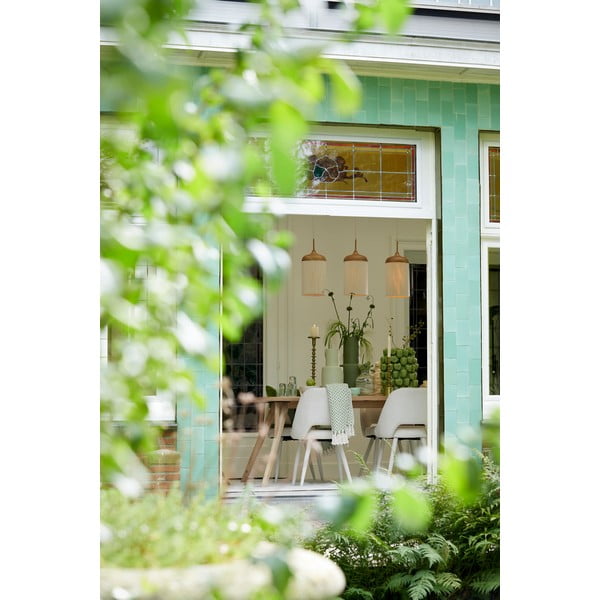 Lampa wisząca w naturalnym kolorze z tekstylnym kloszem Dania – Light & Living-image-3