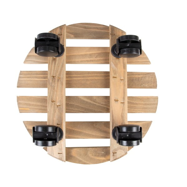 Drewniany kwietnik na kółkach ø 29 cm (wysokość 8 cm) Indoor & Outdoor – Esschert Design-image-2