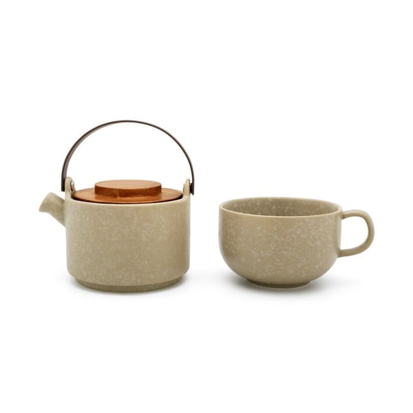 Beżowy kamionkowy serwis do herbaty Umea – Bredemeijer-image-2