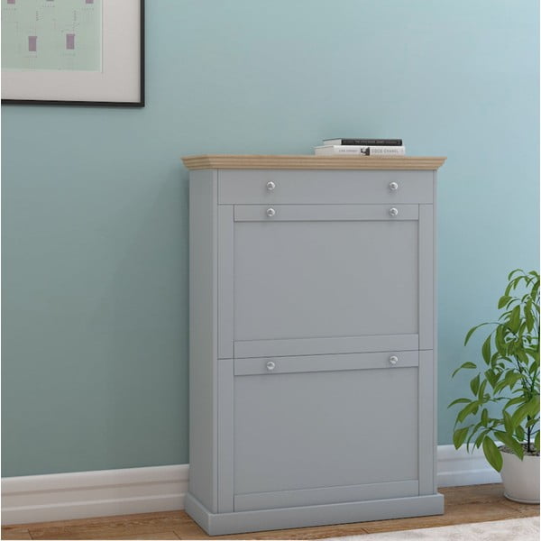 Szara uchylna szafka na buty Binz – Støraa-image-1