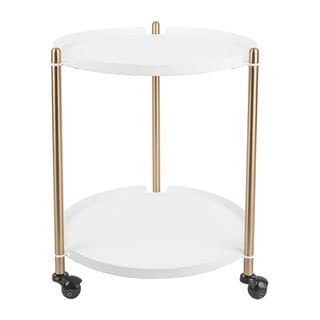 Metalowy stolik w biało-złotym kolorze Leitmotiv Thrill