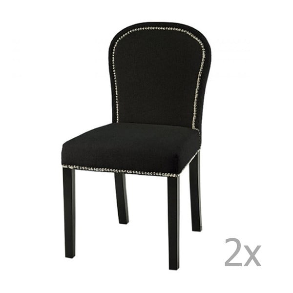 Zestaw 2 czarnych krzeseł z czarnymi nogami Artelore Lauren