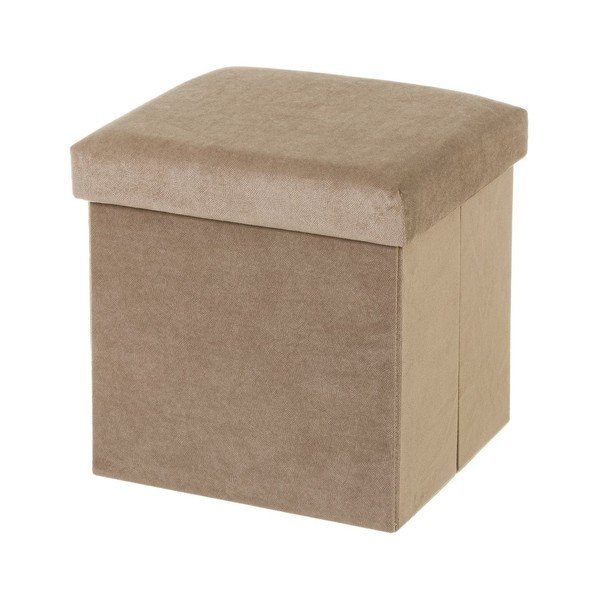 Beżowy aksamitny taboret Velvet – Casa Selección