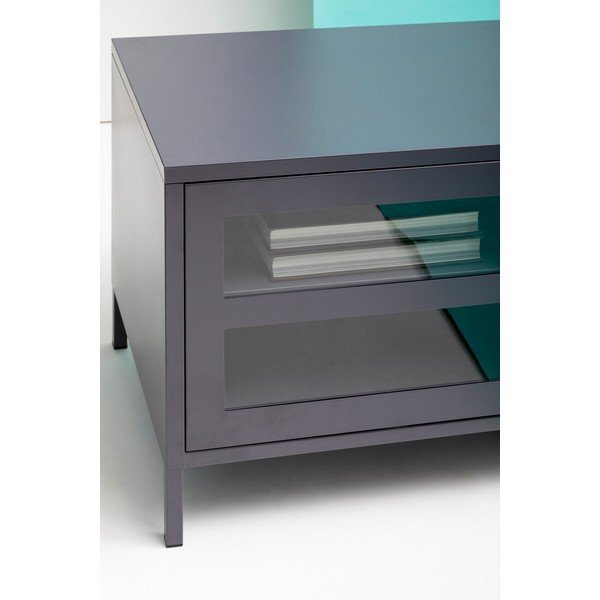 Szara stalowa szafka pod TV 150x50x45 cm Acier – Premier Housewares-image-3