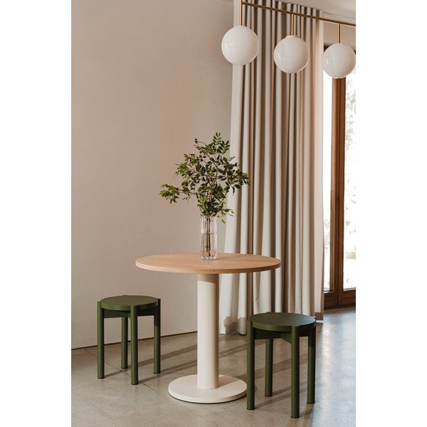 Zielony stołek z litego drewna bukowego Hopp – noo.ma-image-4