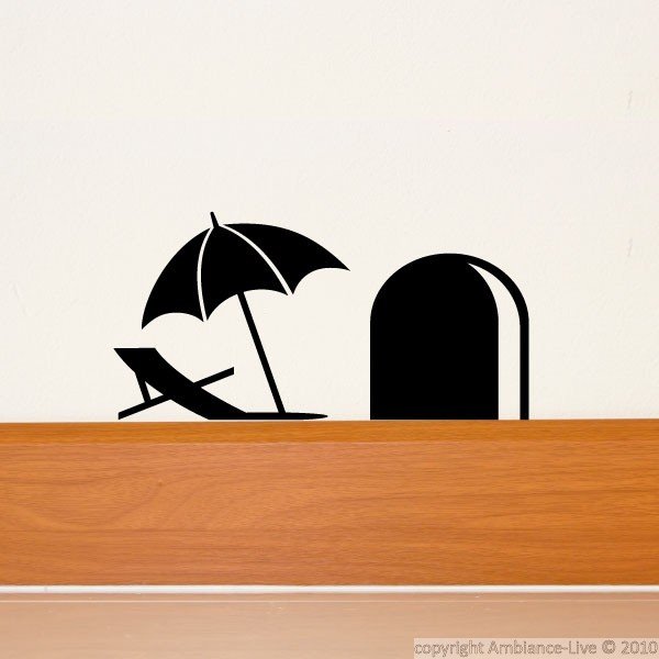 Naklejka Mouse Hole with Umbrella, 15x8 cm-image-1