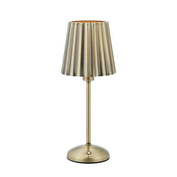 Metalowa lampa stołowa LED ze ściemniaczem/przenośna w kolorze mosiądzu (wysokość 35 cm) Celia – Markslöjd