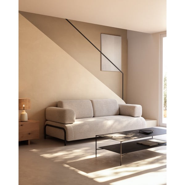 Czarny stalowy stolik 60x140 cm Azisi – Kave Home-image-1