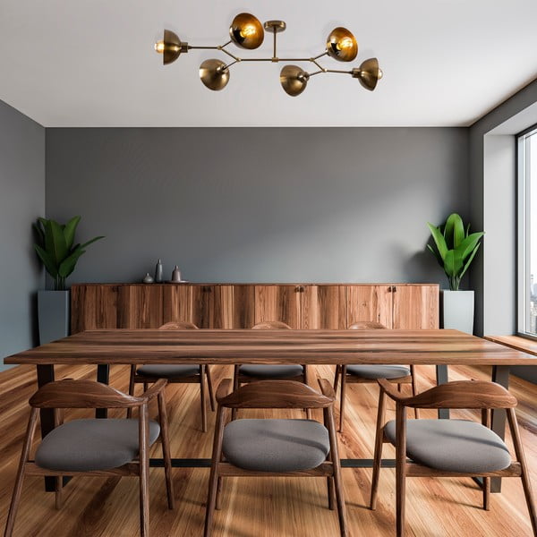 Lampa sufitowa w kolorze złota z metalowym kloszem 52x102 cm Dram – Opviq lights-image-1