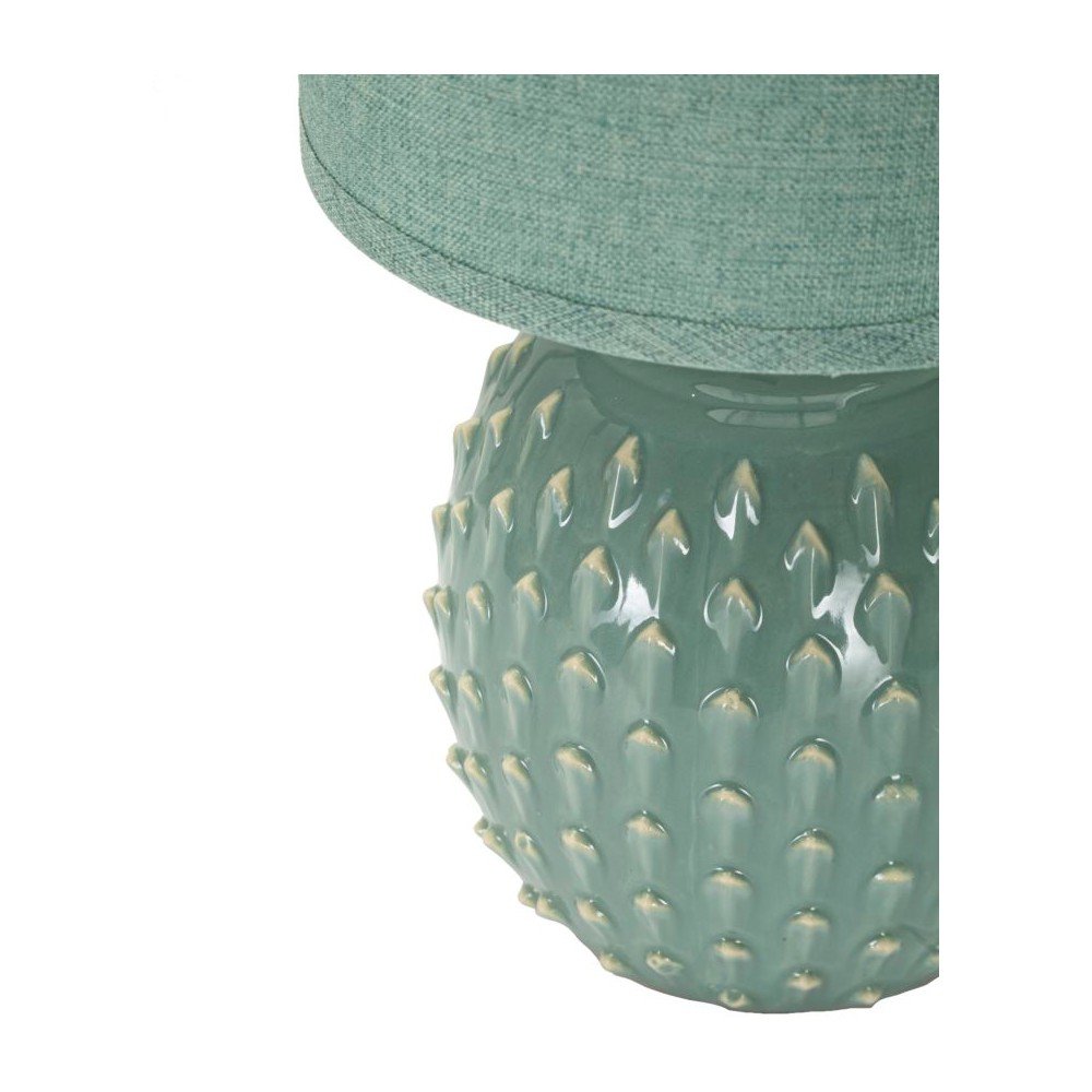 Jasnoniebieska lampa stołowa ceramiczna z tekstylnym kloszem (wysokość 27 cm) Pontus – Mauro Ferretti (zdjęcie 3)