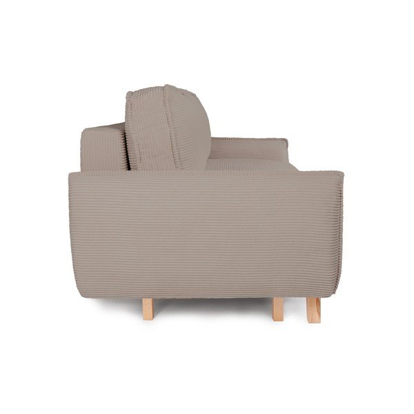 Szarobrązowa sztruksowa rozkładana/ze schowkiem sofa 218 cm Tori – Bonami Selection-image-2