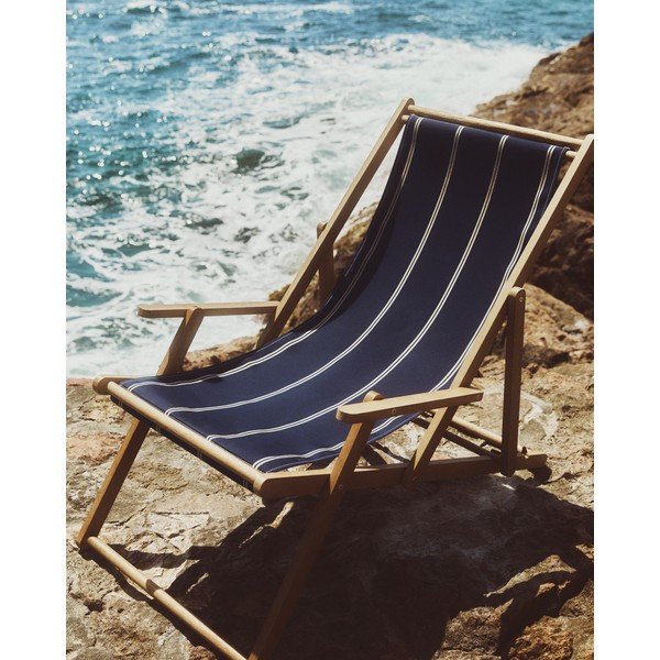 Niebieski drewniany leżak ogrodowy Vilara – Kave Home-image-1