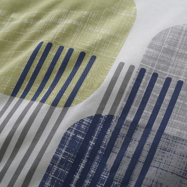 Zielono-niebieska pościel jednoosobowa 135x200 cm Layered Geo – Catherine Lansfield-image-4