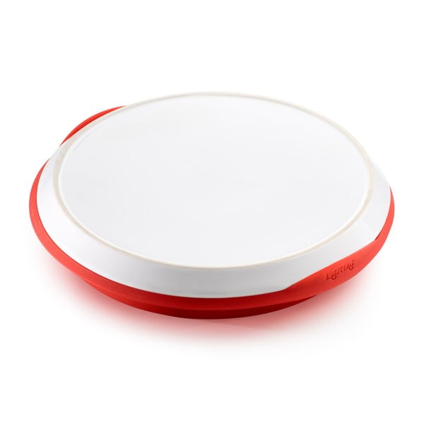 Forma do tarty tatin z ceramicznym talerzem, czerwona