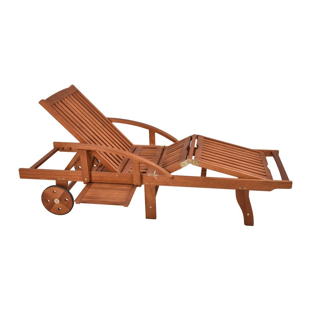 Brązowy drewniany leżak ogrodowy Beverly Hills – Garden Pleasure (zdjęcie 3)