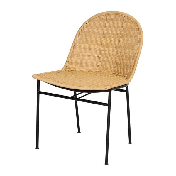 Zestaw 4 rattanowych krzeseł Sofia i czarnego stołu Marienlis – Bonami Essentials-image-4