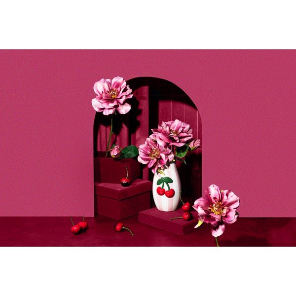 Ręcznie malowany wazon z dolomitu Cherry – Sass & Belle-image-1