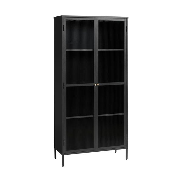 Czarna metalowa witryna 90x190 cm Bronco – Unique Furniture-image-1