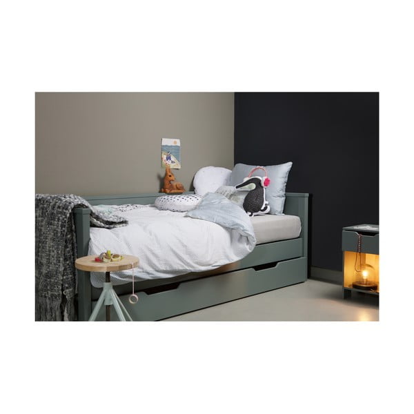 Zielone łóżko jednoosobowe 90x200 cm Nikki – WOOOD-image-1