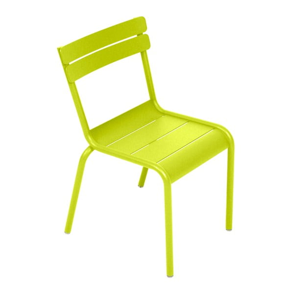 Limonkowe krzesło dziecięce Fermob Luxembourg