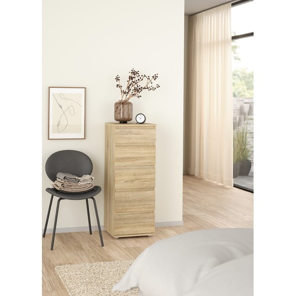Wysoka komoda w dekorze dębu 40x107 cm Nova – Tvilum-image-1