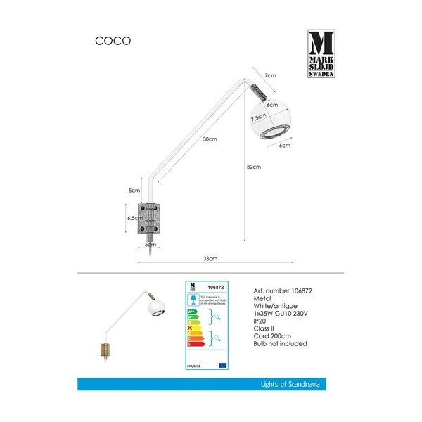 Biały kinkiet Markslöjd Coco-image-2