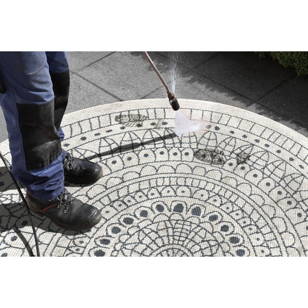 Szaro-kremowy dywan odpowiedni na zewnątrz NORTHRUGS NORTHRUGS Porto, Ø 200 cm-image-4