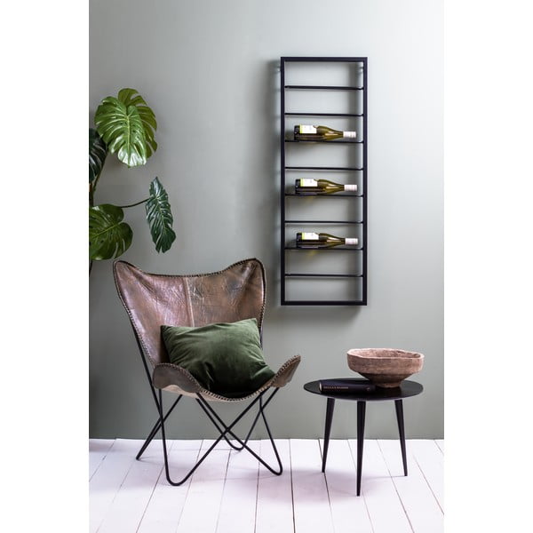 Czarny wiszący metalowy regał na wino 42x120x6 cm Macaben – Light & Living-image-2