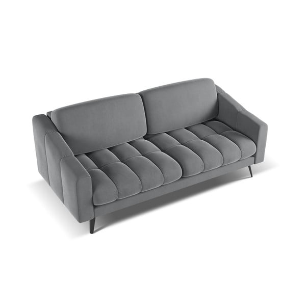 Szara aksamitna sofa 202 cm Nalu – Makamii-image-3