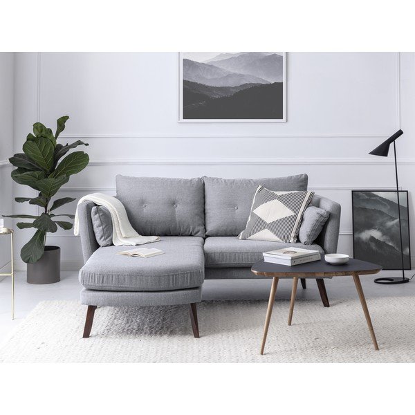 Jasnoszara sofa 3-osobowa Mazzini Sofas Elena, z szezlongiem po lewej stronie-image-1
