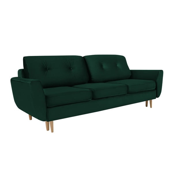 Zielona rozkładana sofa 3-osobowa ze schowkiem Mazzini Sofas Silva