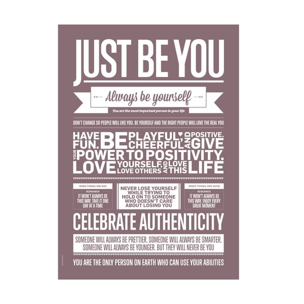 Plakat autorski Just Be You, A3